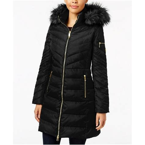 michael kors faux fur trim down & feather puffer coat|MICHAEL Michael Kors Faux.